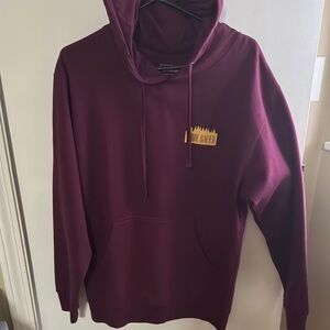 NEW MED burgundy Men's Eddie Bauer Camp Fleece Graphic Hoodie M copy